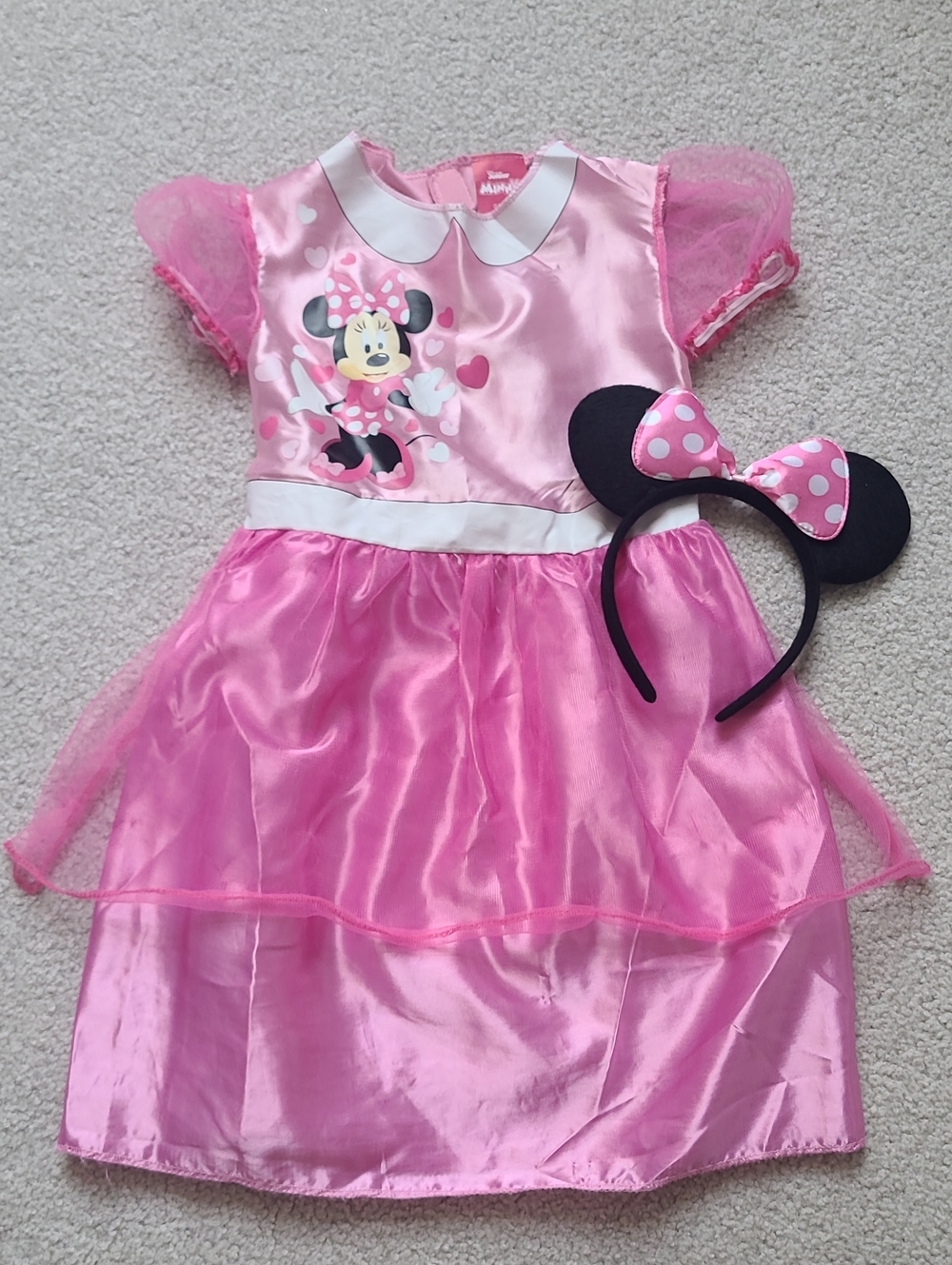 Disney Pink Minnie Mouse Costume Dress with Headband